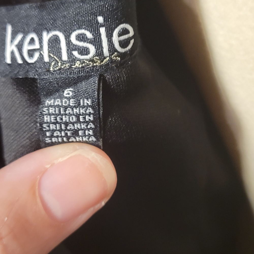 Kensie Womens Black White Lace Overlay Mock Neck Keyhole Back Flare Dress Size 6 - Picture 8 of 10